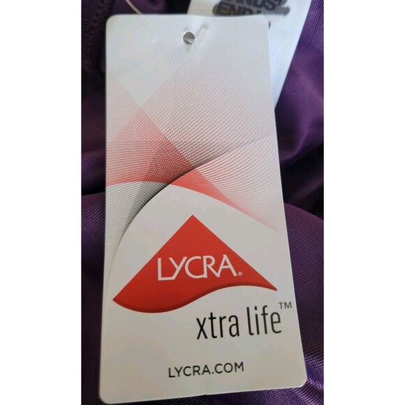 SWIM SKIRT w/ Brief 16 regular Purple TUMMY CONTROL 15" Solid Lands End S428 - Picture 8 of 8